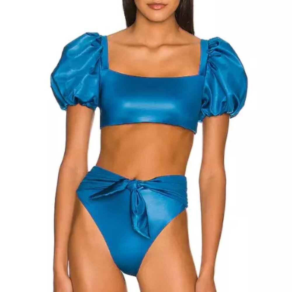 NWT Agua Bendita Calista & Isabella Nettuno 2 Piece Bikini Set Blue